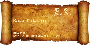 Raab Katalin névjegykártya
